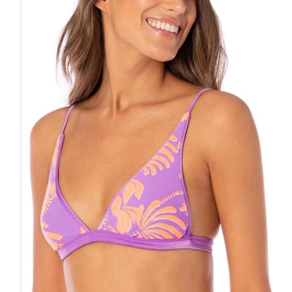NWT Maaji Reversible Triangle Bikini Top | Size Small | Lavender tropical
